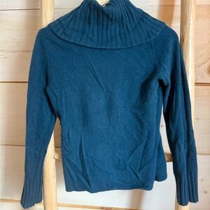 Mainbocher Cashmere Deep Blue Cowl Neck Sweater